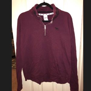 Burgundy PINK Victoria’s Secret half-zip pullover